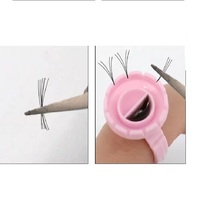 Haute qualité 100 pièces/paquet gros rose cils colle anneaux moins cher en plastique porte-cils et outils