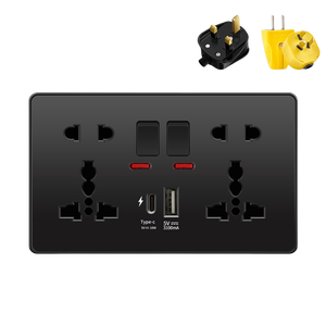 Presa Elettrica a Muro Standard UK Nera, Singola o Doppia, 13A, con Presa USB Tipo-C per Ricarica Rapida Universale - Product Image 3