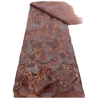 Tissu en dentelle africaine à sequins colorés NI.AI pour robes de mariée pour femmes