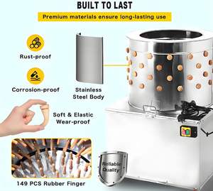 Máquina desplumadora de aves de corral para uso doméstico comercial, eliminación de plumas de ganso de <span class=keywords><strong>pato</strong></span> con bomba y componentes de núcleo de rodamiento - Product Image 4