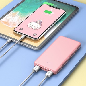 Chargeur portable double port 5V 2A avec logo personnalisé, batterie fine OEM 10000 mAh, charge rapide, mini USB double USB - Product Image 2