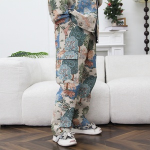 OEM ODM Streetwear Casual Trousers Woven Tapestry <strong>Pants</strong> with <strong>Forest</strong> Animal Pattern Men's Jacquard <strong>Pants</strong> Custom Design - Product Image 3