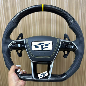 Volante de Fibra de Carbono para Automóvil Audi <span class=keywords><strong>RS3</strong></span> S3 A7 A4 B9 RS6 RS7 S4 A3 8V Q7 A6 Serie 6 A8 X5 M4 X6 - Product Image 1