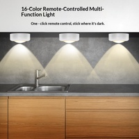 Luz Nocturna LED de 16 Colores, Material de PC, con Sensor Táctil, Cambio Rápido de Color, Control Remoto, Funciona con Batería, para Sala de Estar
