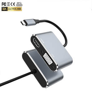 2 en 1 USB C Hub <span class=keywords><strong>HDMI</strong></span> Hub Dock Station tipo C hub para cargar <span class=keywords><strong>HDMI</strong></span> VGA extensor de Puerto USB - Product Image 3