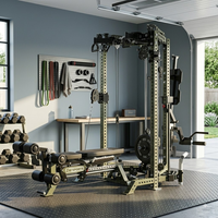 DW SPORTS Smith Machine en métal pour la maison, banc réglable avec pile de poids, rack multifonction robuste pour l'entraînement de force