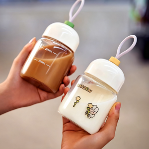 JM vente en gros sans BPA mini boisson de jus bouteille d'eau en <span class=keywords><strong>verre</strong></span> borosilicaté portable réutilisable 300ml verres mignon Mile tasse - Product Image 5