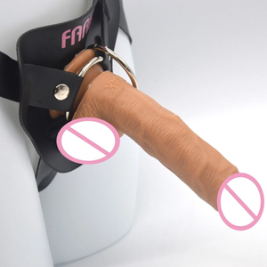 Morbido e sicuro per uso alimentare silicone enorme strap-on dildo plug anale masturbatore in silicone con vera pelle per le donne <span class=keywords><strong>gioco</strong></span> - Product Image 1