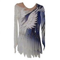 Robe de patinage artistique personnalisée LIUHUO pour filles et adolescentes, robes de patinage sur glace bleues, costumes de compétition, salle de bal, gymnastique et fitness pour femmes