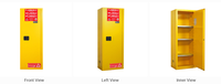 Armoire de sécurité pour liquides inflammables SAI-U SC2022Y jaune avec ventilation, armoire chimique à 3 étagères pour laboratoire industriel