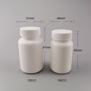 Botella de plástico HDPE para medicina, suministro directo de fábrica, <span class=keywords><strong>100cc</strong></span>, 120cc, pastillero blanco <span class=keywords><strong>a</strong></span> prueba de niños para almacenamiento de suplementos vitamínicos - Product Image 3