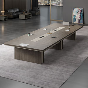 أدراج بتصميم فاخر مخصص ، مكتب من خشب الجوز ، طاولة مؤتمرات علوية بيضاوية - Product Image 4