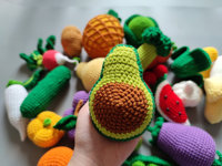 Handgemaakte gehaakte amigurumi poppen, schattige fruit- en groentepoppen, emotionele ondersteuning, decoratieve ornamenten voor boerderijdecoratie, cadeau