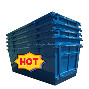 <span class=keywords><strong>Bac</strong></span> à déchets durable de 8 m³ pour la gestion des déchets de chantier, en <span class=keywords><strong>acier</strong></span> au carbone industriel avec poches pour chariot élévateur - Product Image 3