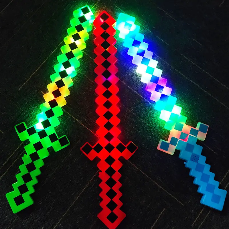 Light Sword LED Mosaic Light Sword Children's Toy Handle Fighter Soldiers New Year's Eve Party Supplies