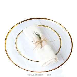 豪华瓷盘餐盘套装玻璃瓷盘套装餐厅圆形玻璃器皿Savall Horeca 10英寸数量 - Product Image 1