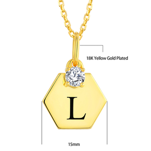 YILUN chapado en oro inicial "<span class=keywords><strong>L</strong></span>" colgante collar 925 plata esterlina CZ inicial collar 18K oro joyería personalizada para mujeres - Product Image 6