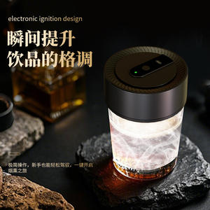 Kit de fumoir à whisky électrique rechargeable (pas besoin de <span class=keywords><strong>butane</strong></span>) rechargeable avec moule à glaçons en copeaux de bois à 6 saveurs boîte-cadeau de qualité supérieure - Product Image 5