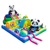 Parc aquatique gonflable personnalisé en forme de panda, château gonflable, toboggan gonflable, piscine, équipement d'amusement aquatique, fabricant