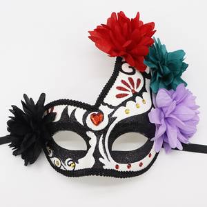 シュガースカルフラワーアイマスクマルディグラマスクファンシー仮面舞踏会カーニバルパーティーマスクデッドマスクの日 - Product Image 6