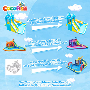 Scivolo d'Acqua Gonfiabile CocoFish Oxford, Castello Gonfiabile per Bambini con Parete da Arrampicata e Pistola ad Acqua - Product Image 5