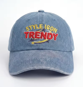 Gorras de Béisbol Personalizadas de 6 Paneles con Logotipo Bordado, Color Azul Bebé, de Algodón Lavado, Estilo Desestructurado, para Hombres y Mujeres - Product Image 3