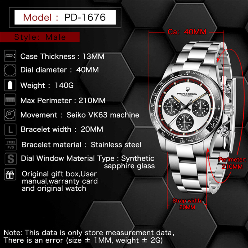 PAGANI DESIGN luxe nouveau classique montre à Quartz pour hommes lunette en céramique acier inoxydable étanche horloge verre saphir chronographe