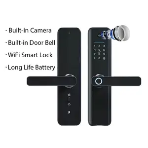 Alta Qualidade Smart Door Lock Waterproof Home Fingerprint Controle Remoto Door Lock com câmera