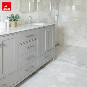 Mueble de Baño Moderno de Alta Gama Alland con Doble Lavabo, Gabinete de Pie con Acabado Lacado y Desagüe de Cobre - Product Image 5