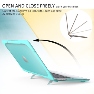 M2 13,3 pulgadas Hard Frosting PC Laptop Case para <span class=keywords><strong>Macbook</strong></span> <span class=keywords><strong>Pro</strong></span> 13 A2338 A2289 Shock Protection Cover con Kickstand para computadora - Product Image 3