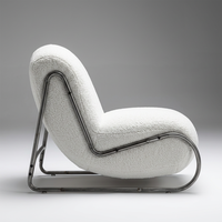 Fauteuil simple VANBOW de style vintage pour café, hôtel, balcon, salon, maison d'hôtes, rétro, détente, fauteuil paresseux
