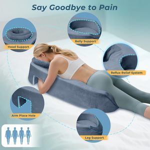 Cojín <span class=keywords><strong>de</strong></span> masaje para <span class=keywords><strong>embarazo</strong></span> con reposacabezas, soporte prenatal <span class=keywords><strong>de</strong></span> cuerpo completo, para aliviar el dolor lumbar, almohada <span class=keywords><strong>de</strong></span> maternidad en forma <span class=keywords><strong>de</strong></span> U para cirugía mamaria - Product Image 3