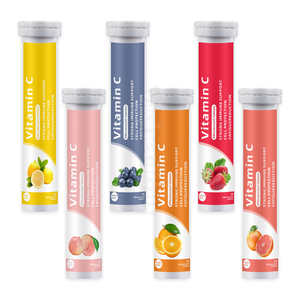 Tabletas Efervescentes <span class=keywords><strong>de</strong></span> <span class=keywords><strong>Vitamina</strong></span> C Natural OEM/ODM, Sabor a Frutas Variadas, Suplemento Vitamínico, Promueve la Inmunidad, <span class=keywords><strong>Vitamina</strong></span> C - Product Image 1