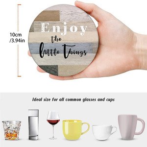 Personnalisation - Ensemble <span class=keywords><strong>de</strong></span> 6 serviettes rondes en bois modernes pour décorations <span class=keywords><strong>de</strong></span> <span class=keywords><strong>table</strong></span> - Housses pour tasses à café avec fonction antidérapante silencieuse - Product Image 6