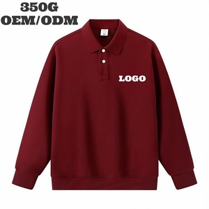 Sweat-shirt à col polo personnalisé de haute qualité, logo personnalisé, OEM, coupe ample, manches longues, pour homme et femme, tissu personnalisé - Product Image 1