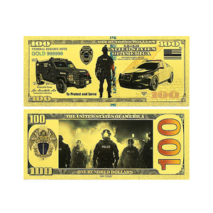 Set da 4 banconote militari statunitensi da collezione - Banconote da $100 bifacciali con stampa in lamina <span class=keywords><strong>d</strong></span>'oro raffiguranti Esercito, Marina e Marines - Product Image 6