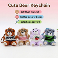 Gantungan Kunci Boneka Beruang Kartun Kreatif Liontin Beruang Kecil untuk Pesta Gantungan Kunci Boneka Beruang Teddy
