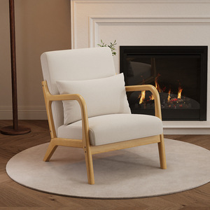 High Quality Nordic Modern Minimalist Solid Wood Single Lazy Sofa <strong>Chair</strong> Equipped for Apartment Bedroom Balcony <strong>Living</strong> <strong>Room</strong> - Product Image 2