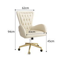 Foshan meubles de luxe en cuir blanc chaise de bureau confortable patron inclinable chaise pivotante direction ergonomique chaises d'ordinateur