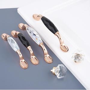 모던 럭셔리 96mm K9 크리스탈 아연 합금 불규칙 모양 서랍 손잡이 옷장 손잡이 로즈 골드 캐비닛 손잡이 - Product Image 2