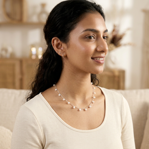 Collier en chaîne de perles de zircon fait main Ha Gems |   Argent plaqué naturel 92,5, qualité AAA, vente en gros - Product Image 1