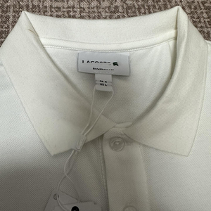 Polo unisexe ample style années 80, brodé, manches longues, respirant, en toile, couleur blanc |   Fabriqué - Product Image 2