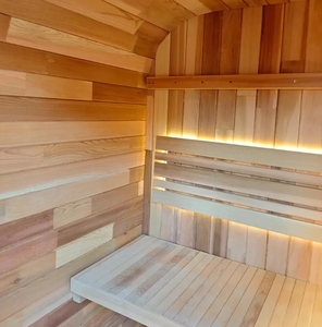 HELIUS - Sauna de Madera Maciza de Cedro/Hemlock Canadiense a Buen Precio, Sauna Exterior en Forma de Cubo para 1-2 Personas con Panel de Control - Product Image 4