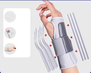 อุปกรณ์พยุงข้อมืออะลูมิเนียมแบบใหม่ 6 ชิ้น ช่วยบรรเทาอาการปวดข้อมือ ป้องกันข้อมือสำหรับผู้ป่วยโรคข้ออักเสบ อาการบาดเจ็บ และอาการอักเสบจากโรคอุโมงค์ข้อมือ - Product Image 1