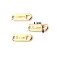 Vente en gros de pendentifs de fin de chaîne de petite taille avec logo plaqué or sous vide, préservant la couleur, pour la fabrication de bijoux DIY, accessoires