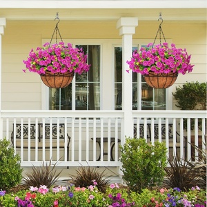 Flores Artificiales Colgantes Resistentes a los Rayos UV, Aptas para Exteriores, <span class=keywords><strong>Petunias</strong></span> Artificiales con Contenedor - Plantas Colgantes Realistas para Jardín - Product Image 2