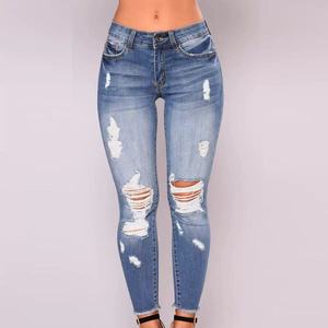 <span class=keywords><strong>Jeans</strong></span> Skinny Sexy da Donna Personalizzati all'Ingrosso, Elasticizzati e alla Moda, Vestibilità Slim con <span class=keywords><strong>Vita</strong></span> Media e Stile Dritto in Denim - Product Image 5