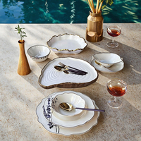 Service de vaisselle en porcelaine fine (New Bone China) de 24 pièces pour 6 personnes
