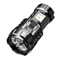 Nouvelle Lampe Torche LED de Camping USB ABS IP54 Transfrontalière, 300-400M, Lumière Puissante Réglable, Multifonction, Longue Portée, Portable et Mini