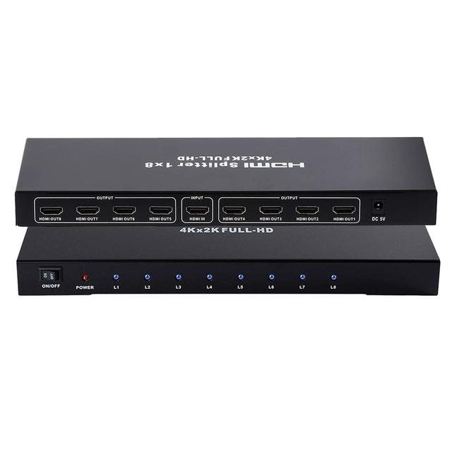 TV-link 4K for 1.4 Splitter 8port 1 in 8 Out Audio Video Distributor Amplifier Charger Support Full HD 3D HDCP 1.4 Metal Iron
